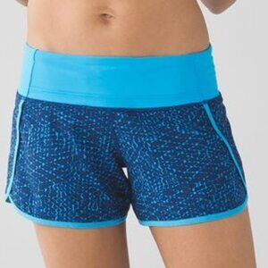 Lululemon Run Times Short 4"- 8 Samba Snake Kayak Blue Hero Blue